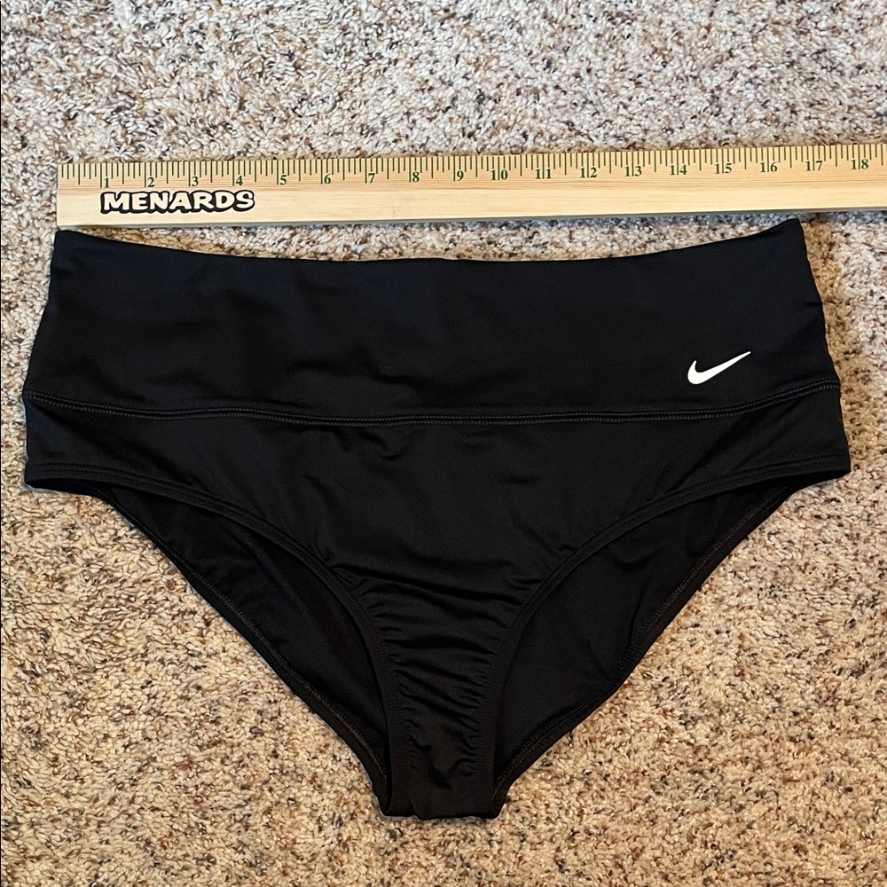 Nike Swim Bikini Sport Bottoms Black Womens Size  XL Zipper Pocket in back